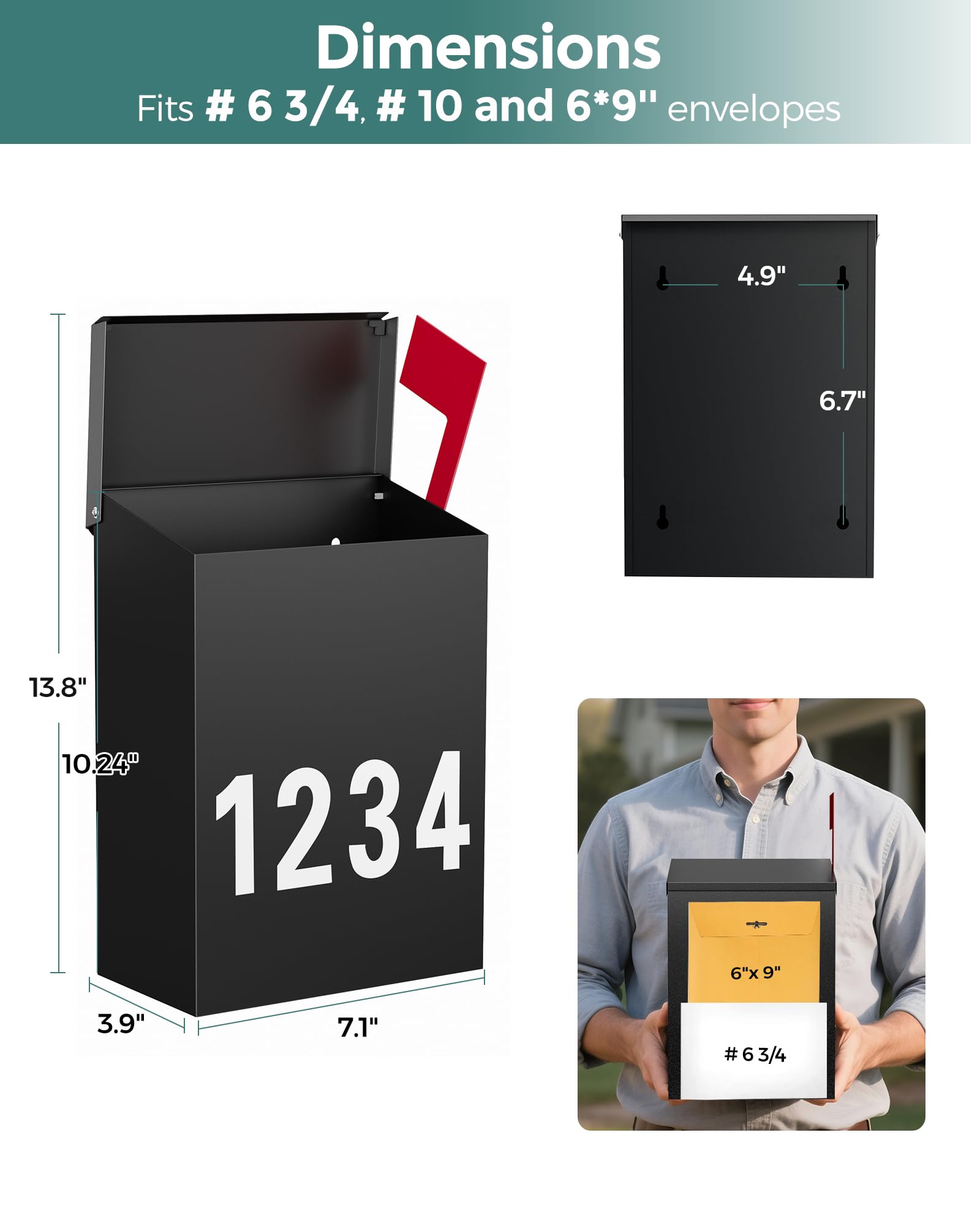 Amazon.co.jp: LAND·VOI 壁掛けメールボックス フラッグキット1個と0-9